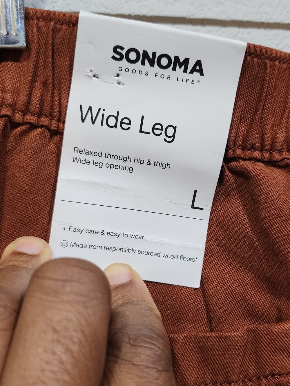 Sonoma Wide Leg Pants Rust/Brown Size L - Picture 6 of 9